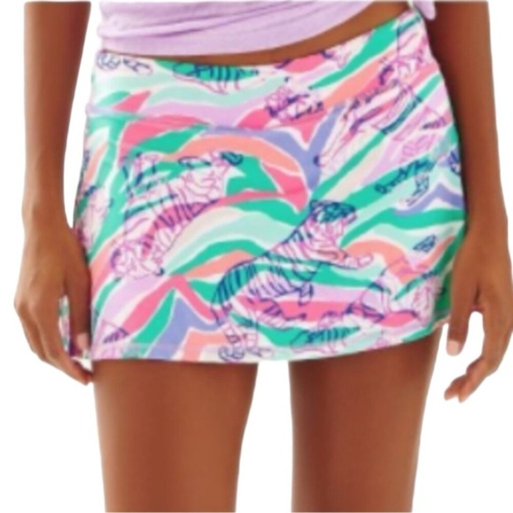 Lilly Pulitzer Size XL Sandstripe Tiger Skirt Skort Luxletic Rare Unicorn